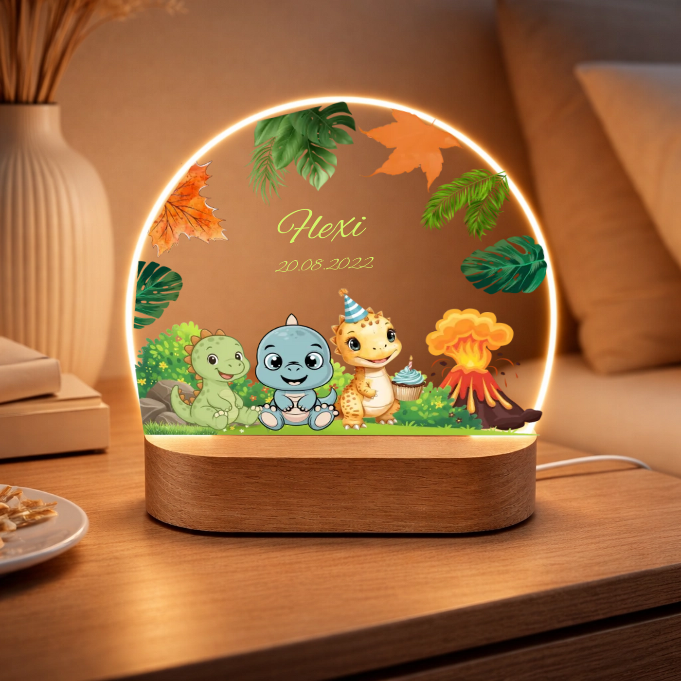 Kinder-Nachtlicht "Dinosaurier" aus Acryl mit LED