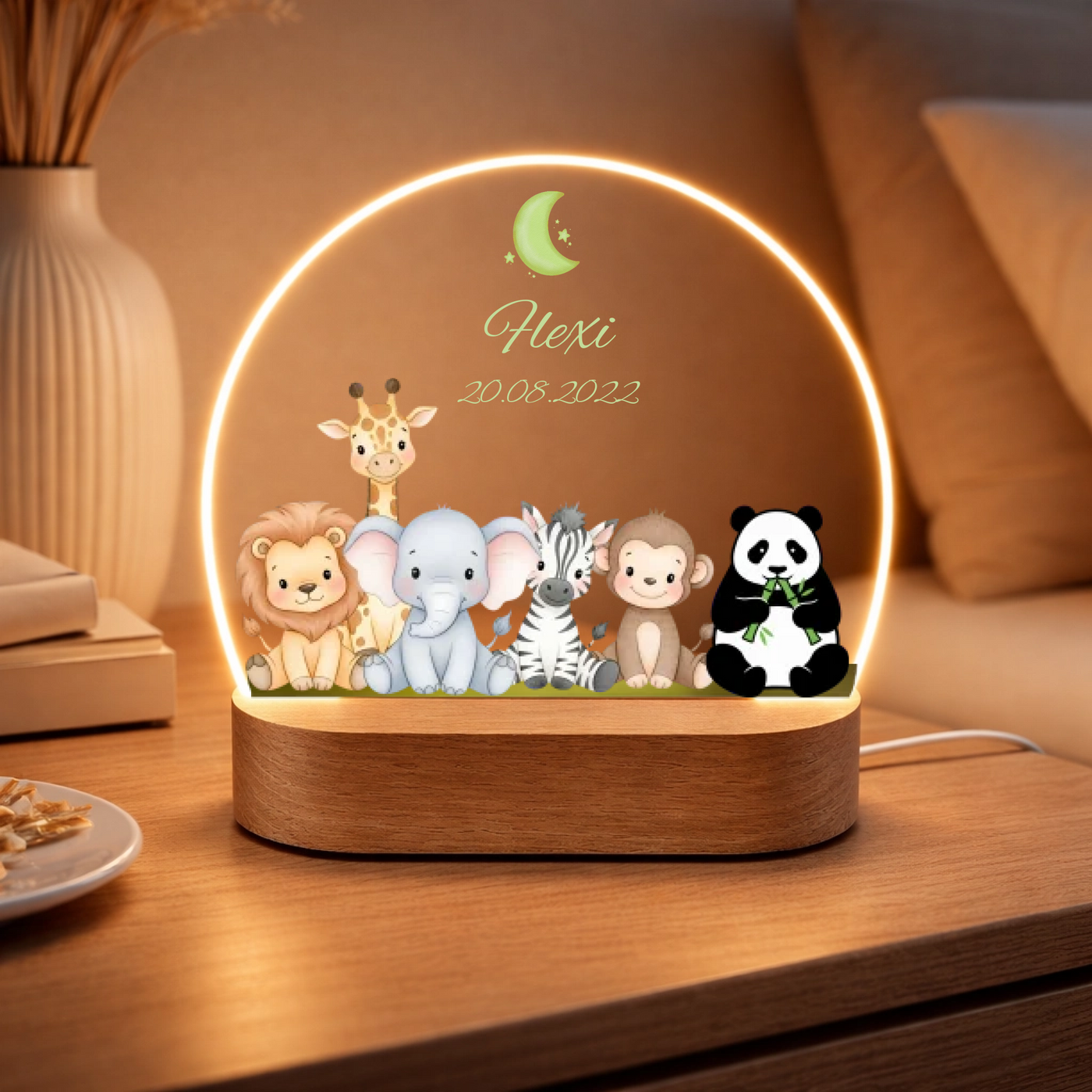 Kinder-Nachtlicht "Waldtiere" aus Acryl mit LED