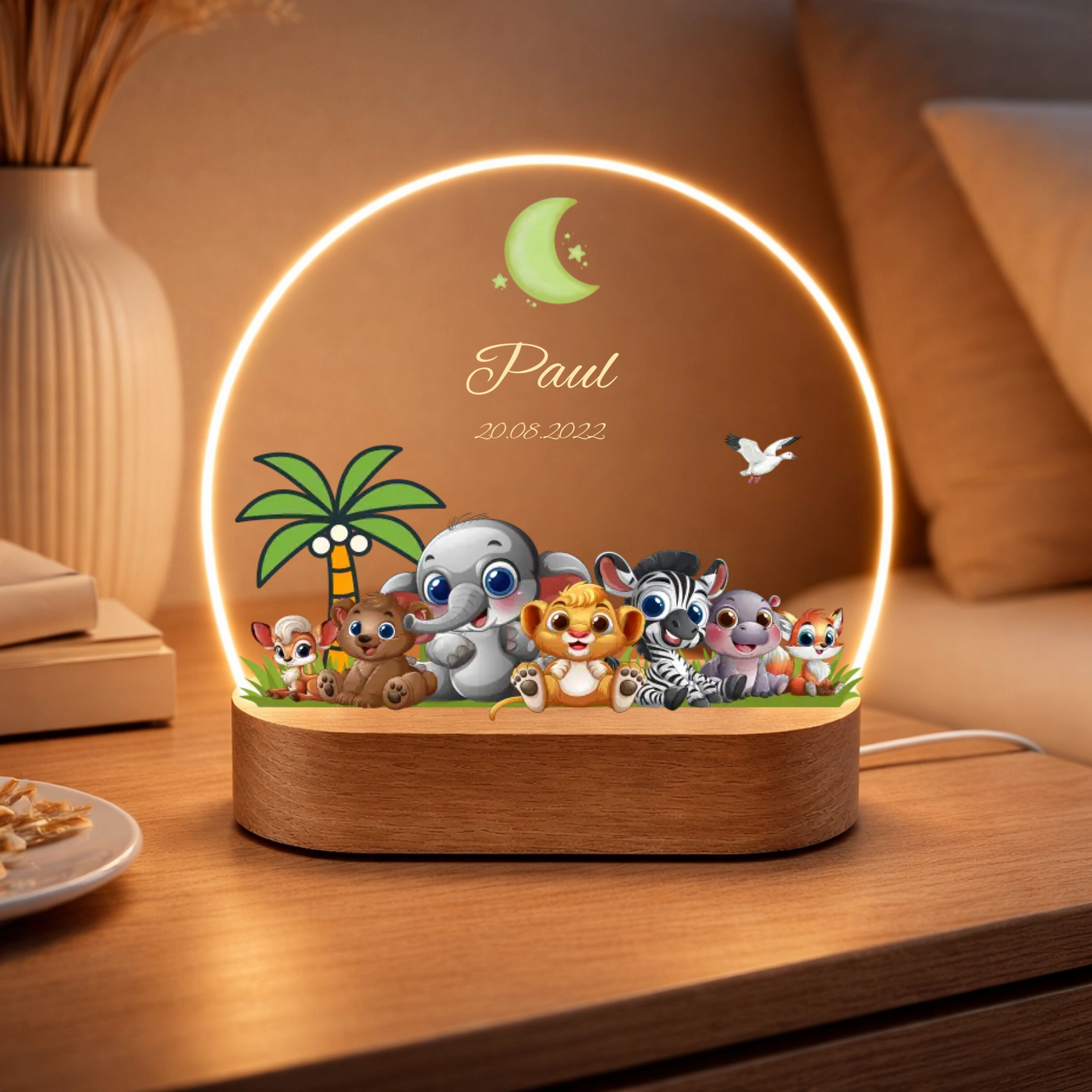 Kinder-Nachtlicht "Safari" aus Acryl mit LED